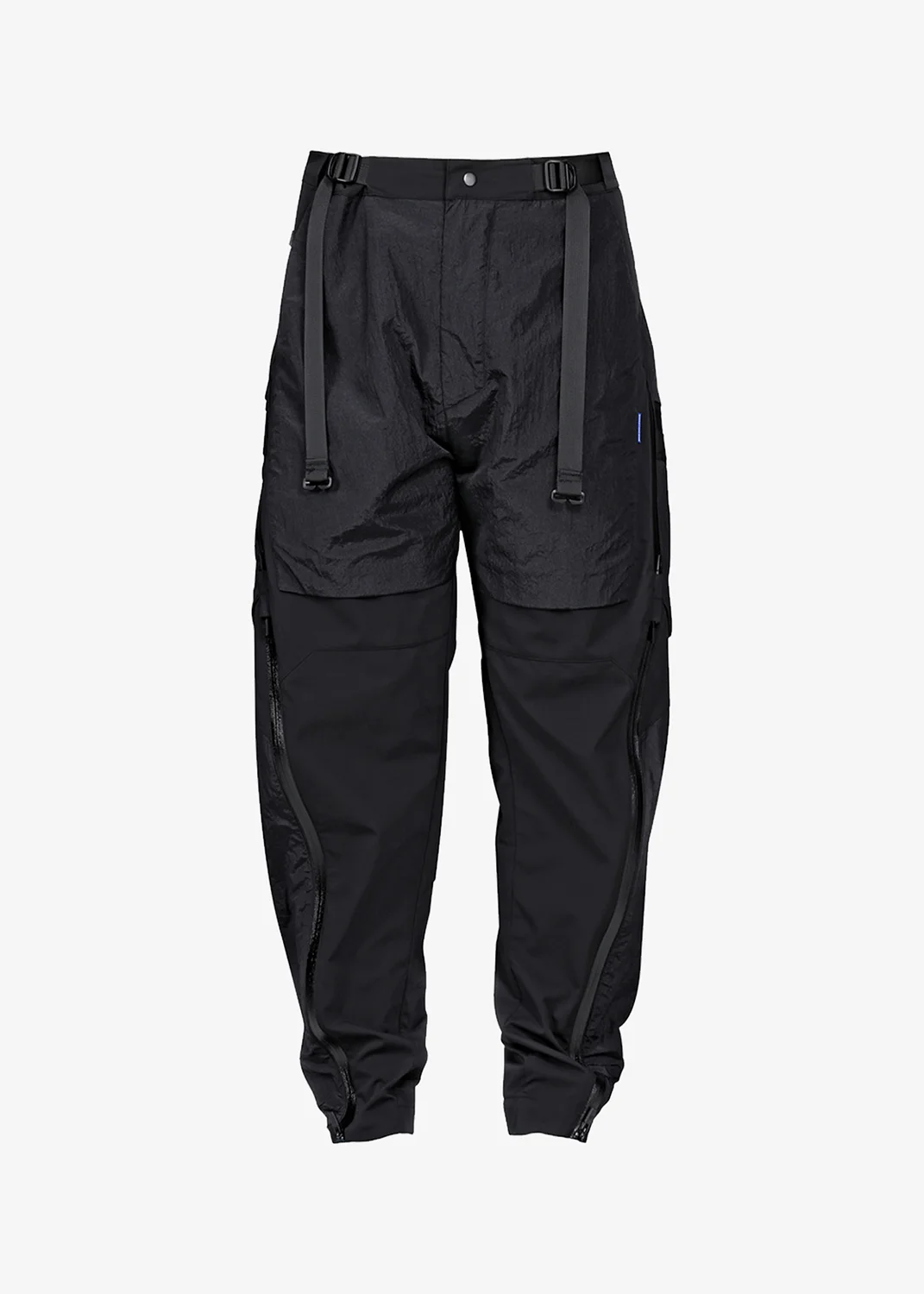 155 DOUBLE SHAPE ZIPPER WATERPROOF PANTS - BLACK