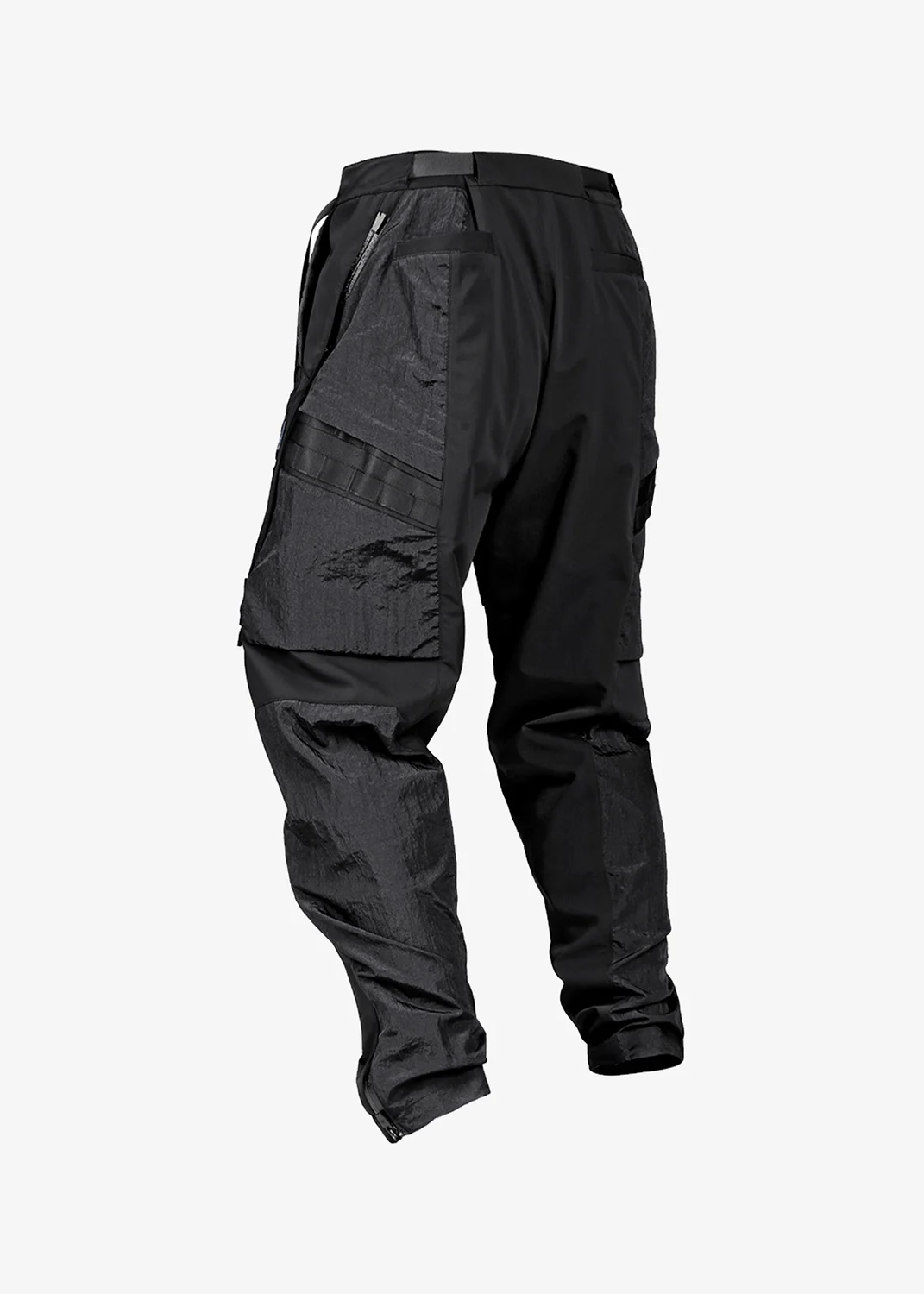 155 DOUBLE SHAPE ZIPPER WATERPROOF PANTS - BLACK