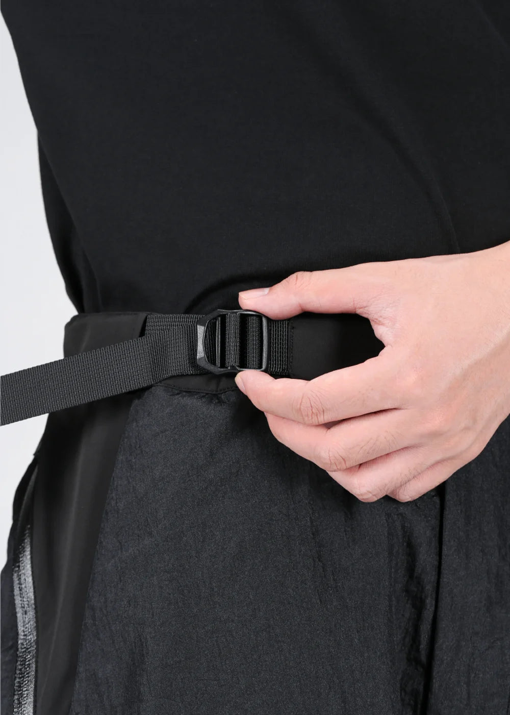 155 DOUBLE SHAPE ZIPPER WATERPROOF PANTS - BLACK