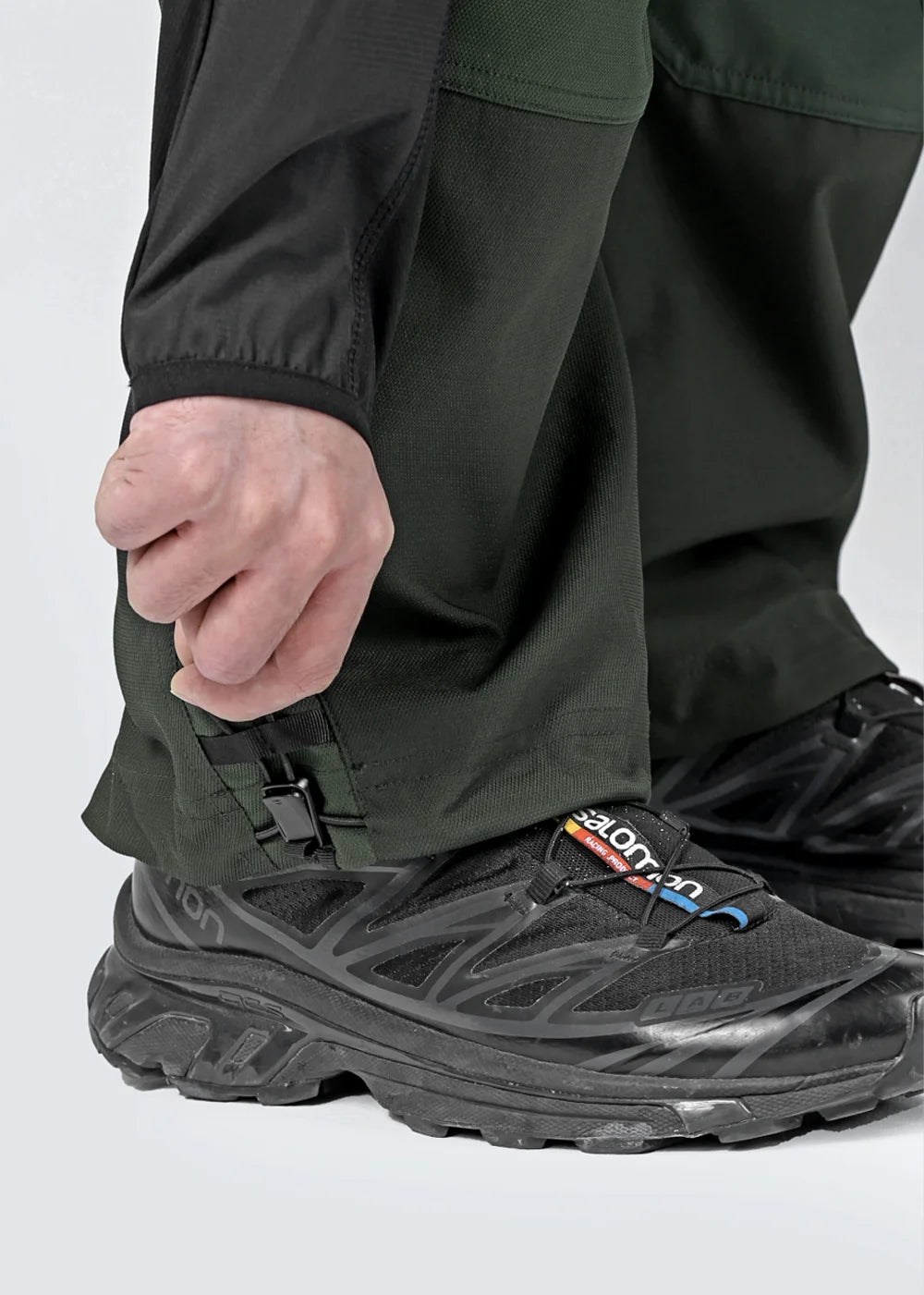 208 2-IN-1 DETACHABLE PATCHWORK COLOR BLOCK PANTS - MILITARY GREEN