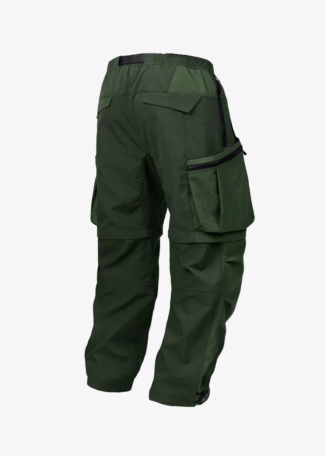 208 2-IN-1 DETACHABLE PATCHWORK COLOR BLOCK PANTS - MILITARY GREEN