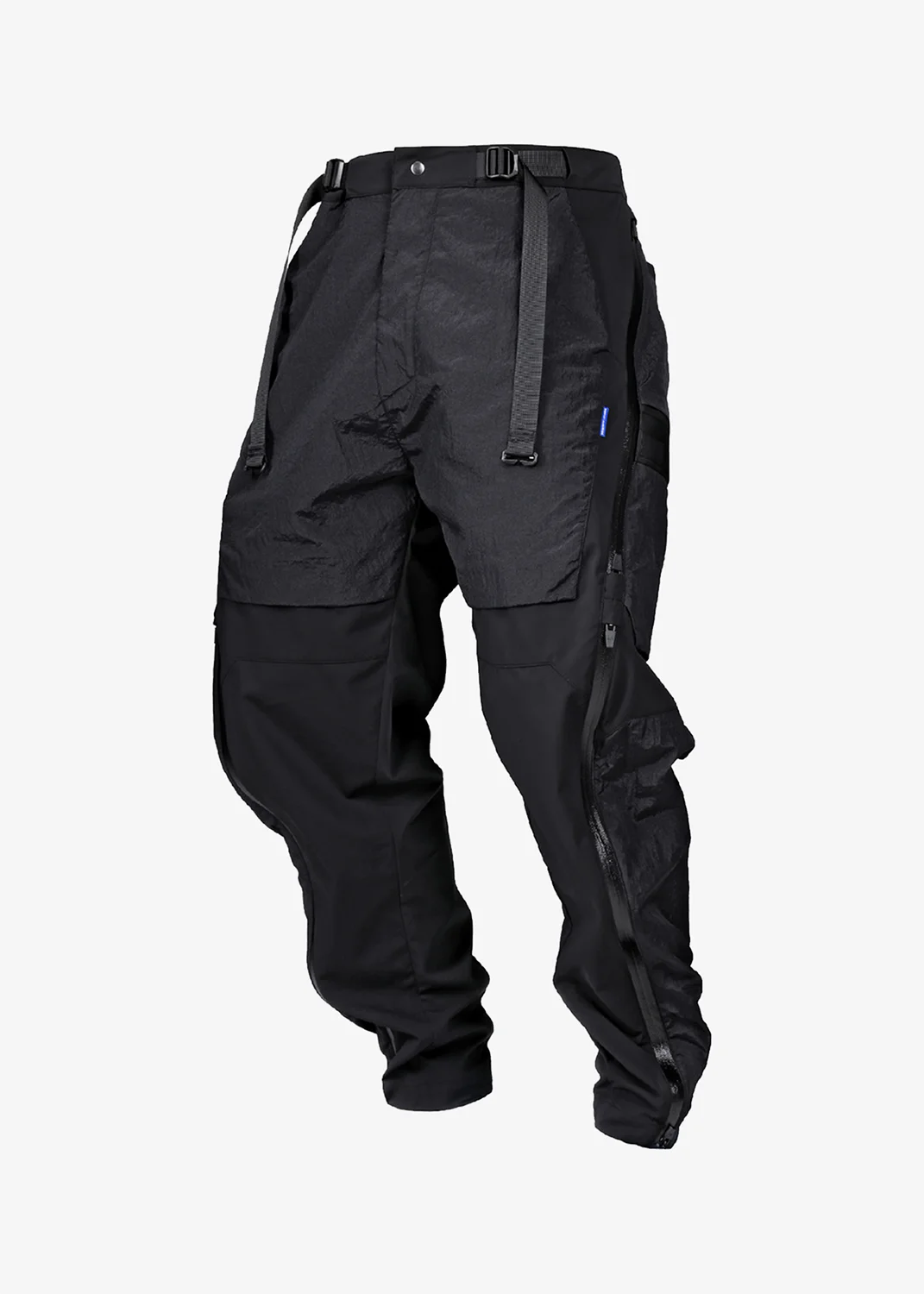 155 DOUBLE SHAPE ZIPPER WATERPROOF PANTS - BLACK