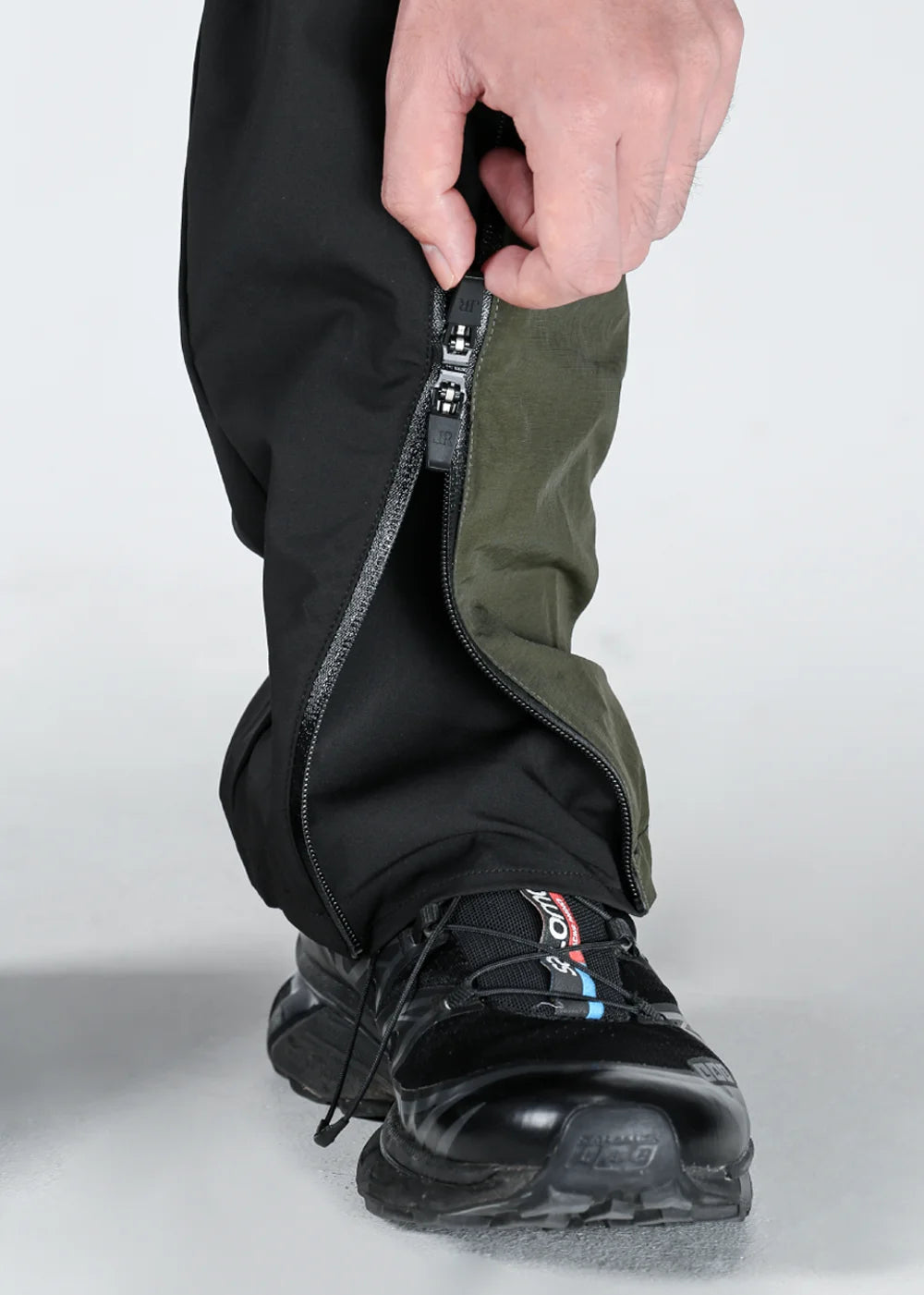 155 DOUBLE SHAPE ZIPPER WATERPROOF PANTS - MILITARY GREEN