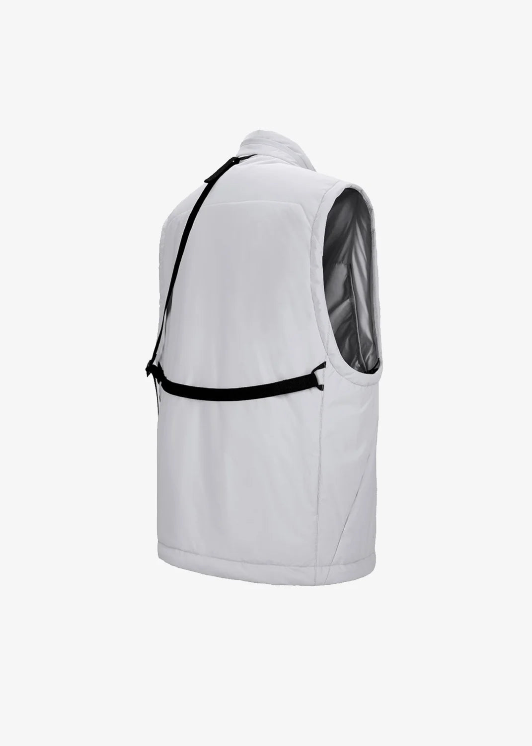 218 STANDING COLLAR WATERPROOF OUTDOOR THINSULATE VEST - GRAY WHITE